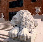 Resting Lion by Canova - hand carved white Carrara marble - Private residence , Buenos Aires, Argentina